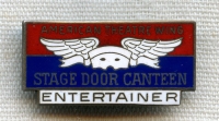 WWII American Theatre Wing Stage Door Canteen Enameled Sterling Collar Badge NOT AVAILABLE