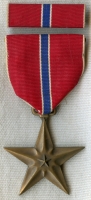 Korean War US Army Bronze Star in Case Engraved to Warrant Officer Jr. Grade Opal B. Quails