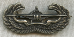 Great WWII English-Made US Army Glider Troops Qualification Badge in Silver-Plated Nickel