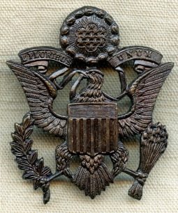 Rare English-Made WWI US Army Officer Visor Hat Badge