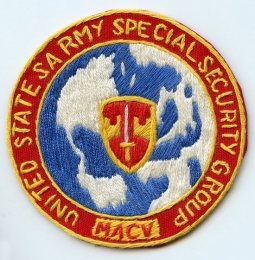Beautiful Late '60's Hand-Made MACV US Army Special Security Group Pocket Patch
