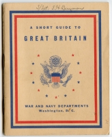 Named 1943 United States Army & Navy "A Short Guide to Great Britain"
