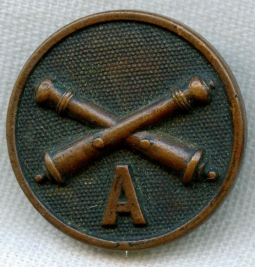 WWI US Army Artillery Company A Collar Disc