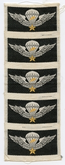 Late 60's ARVN Master Parachutist Badges in Bevo Weave Uncut Strip of 5