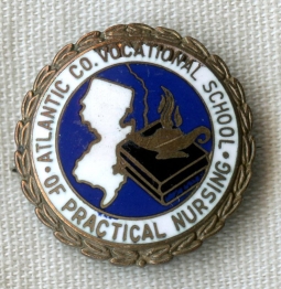 Scarce 1950s Atlantic Co. (New Jersey) Vocational School of Practical Nursing Grad Pin