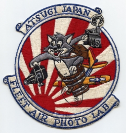 Incredible Early to Mid - 50's USN Fleet Air Photo Lab Atsugi Japan HUGE Japanese-Made Jacket Patch