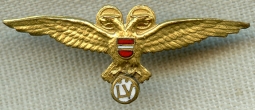Rare Ca. 1934 - 38 Austrian Air Union (Aero Club) Member Lapel Badge