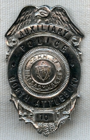 1950's-60's North Attleboro, MA Auxilliary Police Wallet Badge, Pin Back.