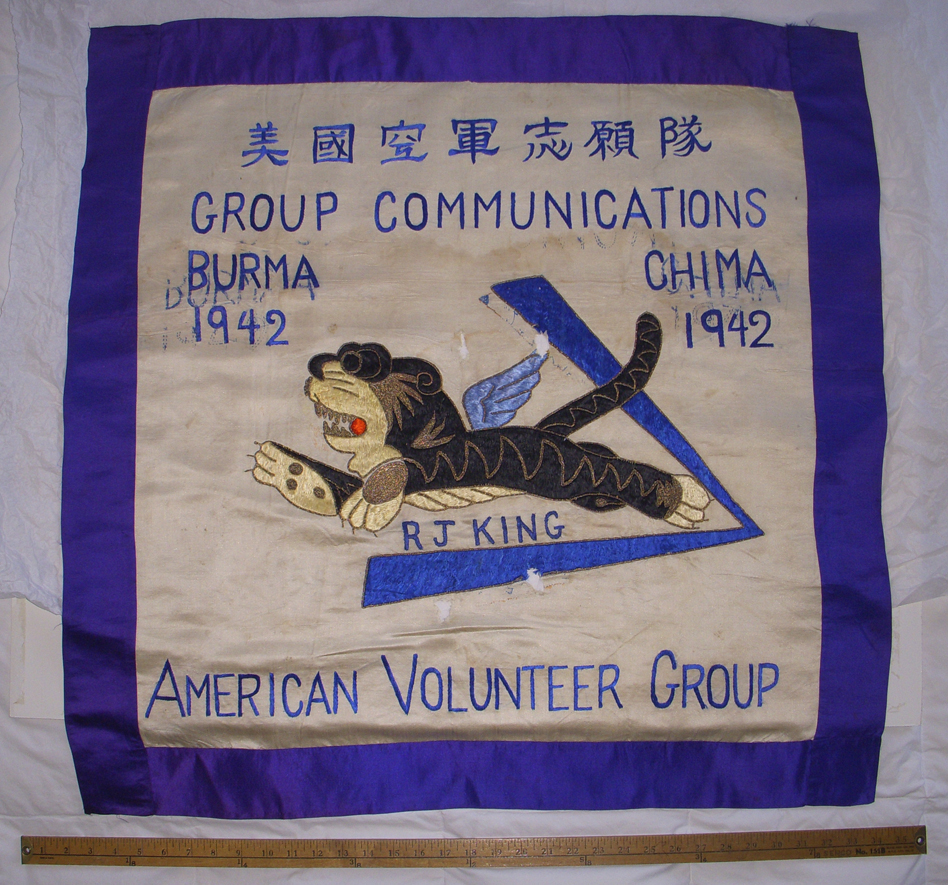 Extremely Rare AVG Flying Tigers Banner 2nd Squadron Group Com. Officer