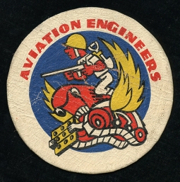 Extremely Rare WWII USAAF Aviation Engineers Silk-Screened Leather Pocket/Jacket Patch