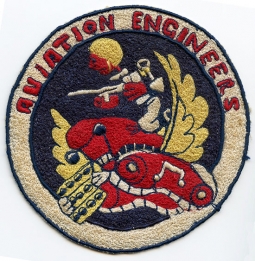 Rare WWII Theater-Made USAAF Aviation Engineers Jacket Patch
