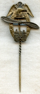 WWI Austrian "Aviation Troops" Patriotic Hat Pin