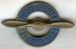 3d Reich DLV (Deutsches Luft Verband) Aviation Hamburg Meet Badge Pierced Construction