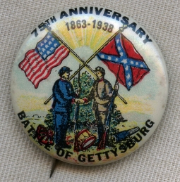 Beautiful Civil War Veterans' Commemorative Pin for the 75th Anniversary of The Battle of Gettysburg
