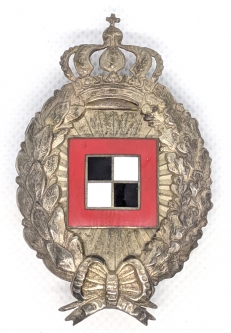 Late WWI Bavarian Observer Badge "Type 4" Variant in Plated & Enamel Badge