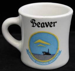 Great Ca. 1960 USN Pilot Coffee Mug of VF-62 Fighter Squadron Pilot 'Beaver'