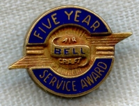 Early Bell Aircraft 5 Years of Service Pin by Metal Arts