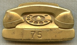 Cool 1940's - 1950's Bell Telephone Co. Employee Badge Numbered "75"