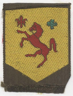 WWII Occupation German Made Bevo Weave Pocket Patch for US Army 113th Cavalry Regiment