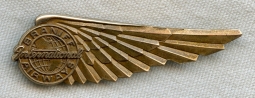 Gold-Filled Braniff International Airways Flight Attendant Wing 4th Issue Type II by Haltoms