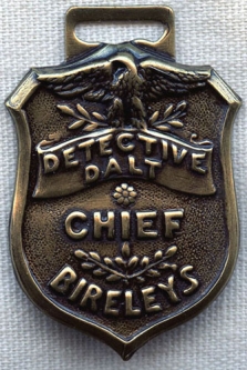 Vintage 1940s Detective Dalt "Chief" Fob for Bireley's Orange Soda