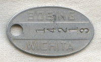 WWII Boeing Aircraft Wichita Employee Tool Check in Aluminum
