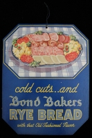 Great 1920's Early Bond Bakers Rye Bread Litho 2-Sided Advertising Sign