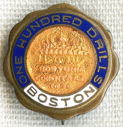Early 1910s One Hundred Drills "Boston Pin" Student Penmanship Award