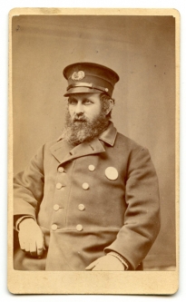 Rare 1870s Boston, Massachusetts Police Officer CDV Photo Showing Hat Badge #237