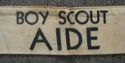 Rare 1920's - 1930's Boy Scout (BS of A) Aide Arm Band from Exposition or Fair