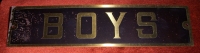 Great Old 1920s Brass "Boys" Sign