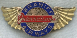 Beautiful Circa 1950s Agent Hat Badge 4th Issue for Braniff Airways by O. C. Tanner