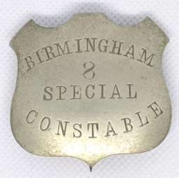 Cool 1870s - 80s Birmingham England Special Constable Badge #8