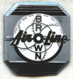 1930s Brown Instrument "Air-O-Line" Pneumatic Controller Enameled Badge