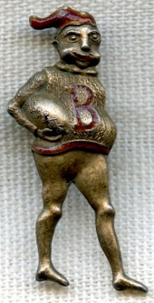 Fabulous 1912 Brown University Brownie Football Badge in Gilt Silver by Bailey Banks & Biddle