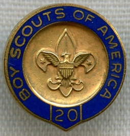 1960's BSA (Boy Scouts of America) 20 Years of Service Pin