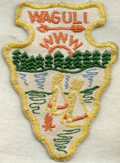 Rare Ca. 1950 BSA Order of the Arrow Waguli Lodge #318 Arrowhead Patch Type A2a.