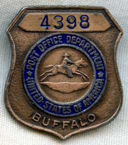 1960's Buffalo, New York Postal Employee Badge #4398