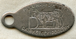 Great 1910's Bull Brand Feeds Advertising Key Fob from Maritime Milling Co