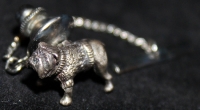 Great Vintage Sterling 3D Bulldog Tie Pin by Anson from the Estate of a Mack Truck Salesman