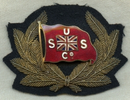Beautiful 1930's - 1940's Union Steam Ship Co. (USS Co.) Officer's Hat Badge