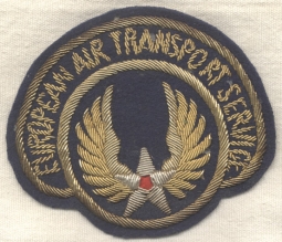 WWII Italian-Made Bullion USAAF European Air Transport Services Shoulder Patch