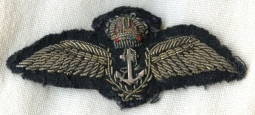 Salty WWII British Navy Fleet Air Arm Bullion Pilot Wing