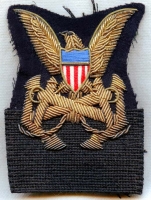 Bullion WWII US Army Transportation Service Officer Hat Badge