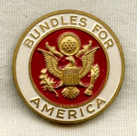 WWII "Bundles for America" Donation Badge by A.E. Co.