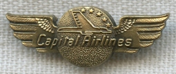 Early 1950s Capital Airlines 1 Year Service Pin with Pinback