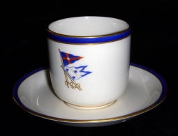 Circa 1900 New York Yacht Club (NYYC) Larchmont YC Commodore's Boat Tea Cup and Saucer