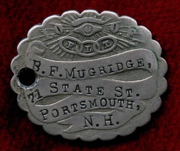 Circa 1900 Portsmouth, New Hampshire Oddfellows (IOOF) Key Fob