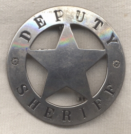 Circa 1900 "Stock" Deputy Sheriff Circle Star Kansas Style Badge