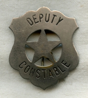 Great Old 1900s-1910s "Stock" Deputy Constable Cut-Out Star Shield Badge